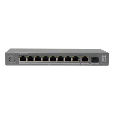 LevelOne PoE+Switch 8xGE PoE/1xGE/1xSFP 120W unmanaged.Plastic