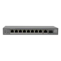 LevelOne PoE+Switch 8xGE PoE/1xGE/1xSFP 120W unmanaged.Plastic