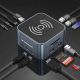 6. Hub USB-C 12 in 1 Wozinsky WHBC09Y8S multifunctional, with wireless charging function, aluminum, with 15 cm cable - gray