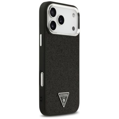 4. Guess Glitter Triangle Logo MagSafe Case for iPhone 17 Pro Max - Black