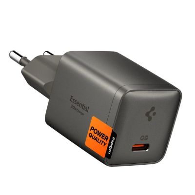 Spigen Essential EE301EU 1-Port 30W Wall Charger - Dark Gray