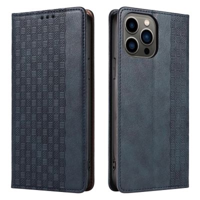 7. Magnet Strap Case iPhone 14 Pro Flip Wallet Mini Lanyard Stand Blue