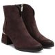 9. Women's suede high-heeled ankle boots, brown, Potocki 12422