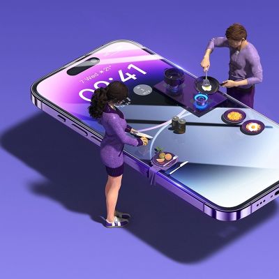 18. Baseus Full Screen Tempered Glass for iPhone 14 Pro with Speaker Cover 0.3mm + Mounting Frame