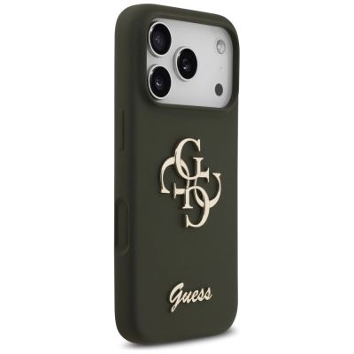 4. Guess Silicone Big 4G Script Case for iPhone 17 Pro - Green
