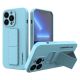 Wozinsky Kickstand Case iPhone 13 mini silicone case with stand light blue
