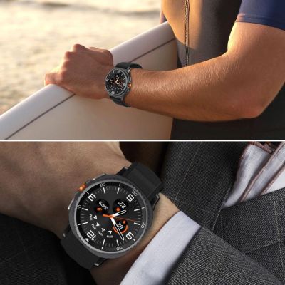 6. Tech-Protect Nylon Stripe Strap for Samsung Galaxy Watch 40/44/46 mm - Orange