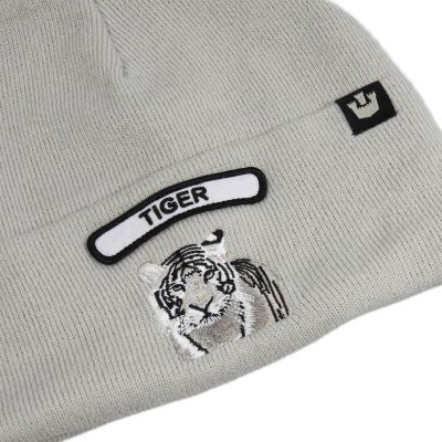 3. Goorin Bros. Soft Rock Tiger Beanie Silver Wool Winter Hat - 107-1798-SIL