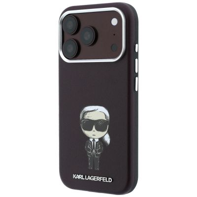 3. Karl Lagerfeld Smooth Ikonik Sketch MagSafe case for iPhone 18 Pro / 17 Pro - burgundy