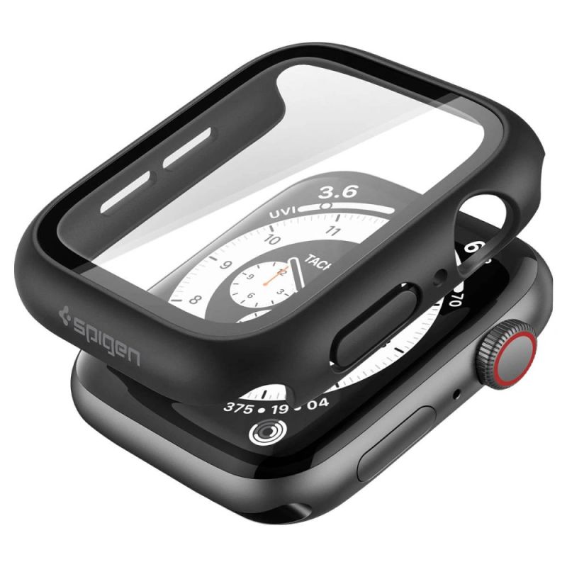 2. Spigen Thin Fit 360 Case for Apple Watch 44mm - Black