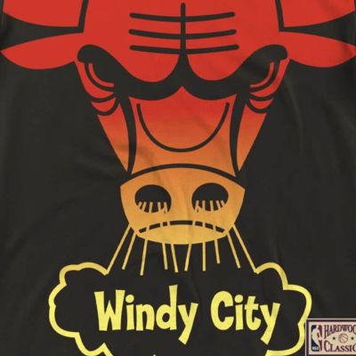 3. Mitchell & Ness NBA Logo Chicago Bulls T-Shirt Black