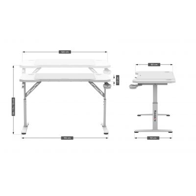 5. Huzaro Hero 2.6 White Gaming Desk
