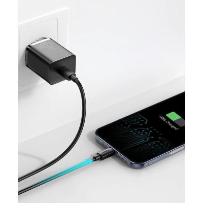 16. Baseus Super Si 1C fast charger USB Type C 20W Power Delivery + USB Type C - Lightning cable 1m black (TZCCSUP-B01)