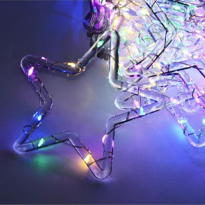 27. CHRISTMAS TREE LIGHTS LIGHT CURTAIN 200x200 CM 415LED STARS MULTICOLOR