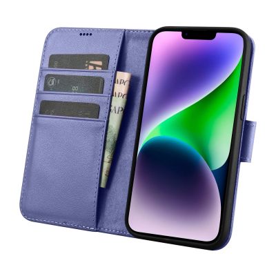 3. iCarer Wallet Case 2in1 Cover iPhone 14 Plus Anti-RFID Leather Flip Case Light Purple (WMI14220727-LP)