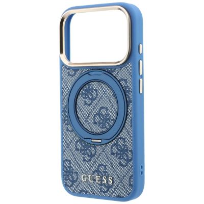 6. Guess Ring Stand 360 4G Classic Logo MagSafe Case for iPhone 18 Pro / 17 Pro - Blue