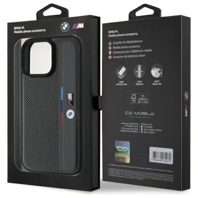 8. BMW M Perforated Tricolor Detail Line iPhone 16 Pro Case - Dark Gray