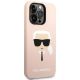 4. Karl Lagerfeld KLHCP14LSLKHLP iPhone 14 Pro 6.1 "hardcase pink / pink Silicone Karl`s Head