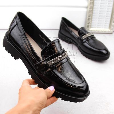 2. Filippo W PAW545 black patent shoes with cubic zirconia