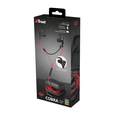 6. TRUST GXT 408 Cobra headphones with microphone, black and red