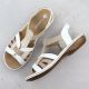 4. Comfortable women's slip-on sandals with elastic straps, white Rieker 65918-81