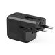 10. Choetech PD6038 USB-C USB-A PD 20W Travel Charger USA EU UK AU - Black