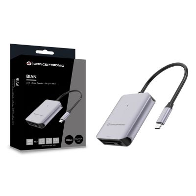 4. Conceptronic BIAN09G USB 3.2 Gen 2 Type-C Card Reader Gray