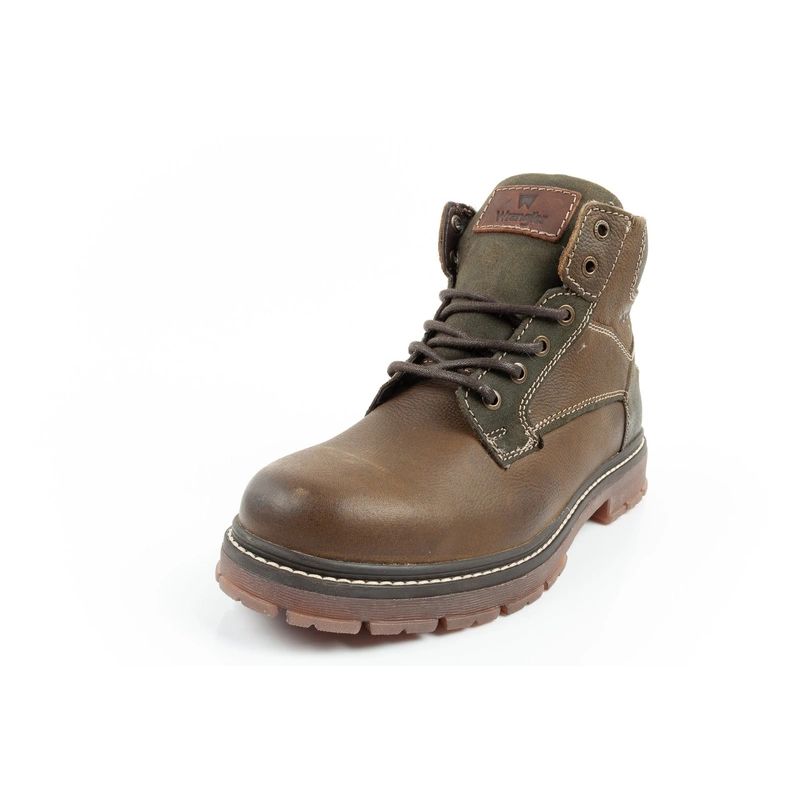 3. Wrangler Allan Mid men's boots Chelsea boots elegant leather green brown