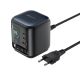 Acefast Z10 GaN 100W 3xUSB Desktop Charger with Retractable USB-C Cable and TFT Display - Black