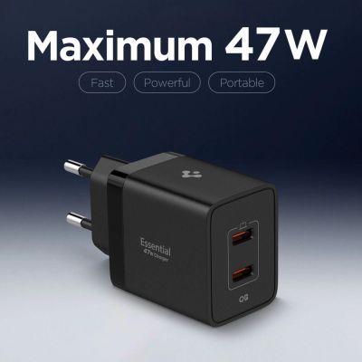 4. Spigen Essential EE472EU 2-port USC-C 47W wall charger - black