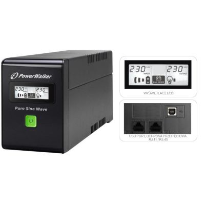 3. UPS POWER WALKER VI 600 SW FR (600VA) 0.6 kVA 360 W 2 x mains socket