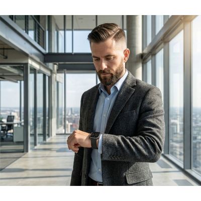 3. Smartwatch Gravity Black Strap + Bracelet GT43-5