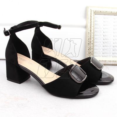 5. Sergio Leone W SK444A black suede high-heeled sandals