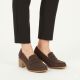 5. Women's suede brown lords heeled shoes M.Daszyński MR2201D-3A