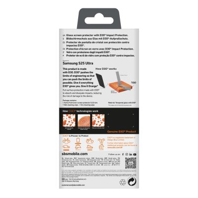 4. SBS Tempered Glass D3O with frame for Samsung Galaxy S25 Ultra