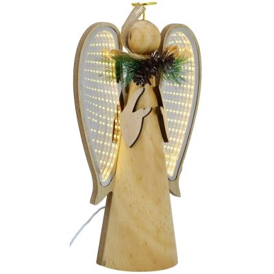 2. DECORATIVE WOODEN ANGEL LED height: 30CM USB