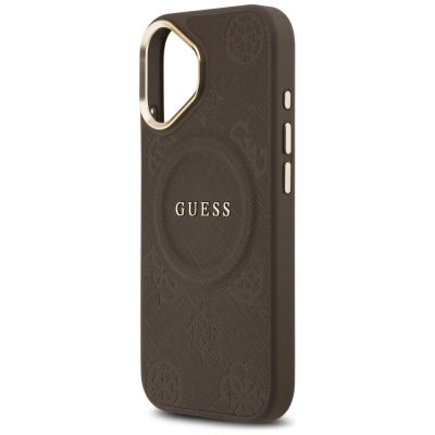 6. Guess Peony Hot Stamp MagSafe Case for iPhone 17 - Brown