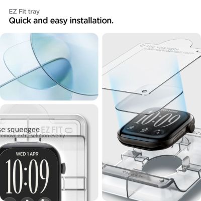 7. Spigen Elite Shield EZ Fit 2-Pack Hydrogel Film for Apple Watch 12 (42 mm)
