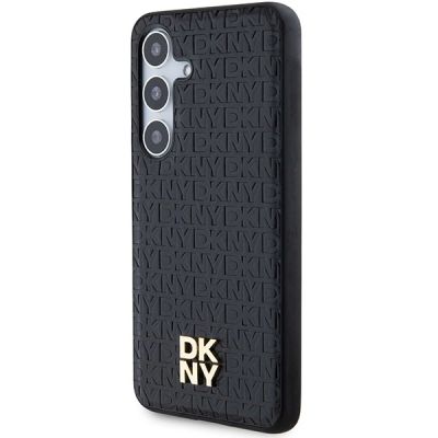 2. DKNY Leather Pattern Metal Logo MagSafe case for Samsung Galaxy S24 - black