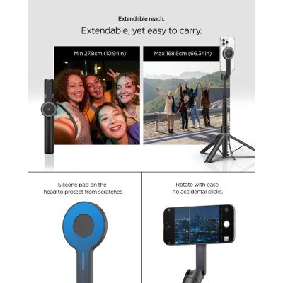 17. Spigen S581W MagSafe Bluetooth Selfie Stick and Tripod - Black