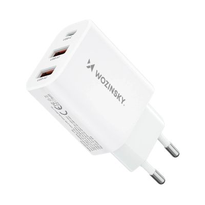 Wozinsky CWCUCW 30W USB-C / 2 x USB-A Wall Charger - White