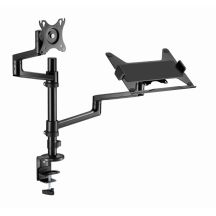 GEMBIRD ADJUSTABLE DESK ARM/MONITOR HOLDER + NOTEBOOK STAND 17-32, VESA 100X100MM, UP TO 8 KG