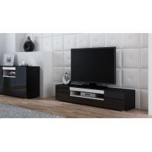 TV cabinet VIVA 180 black/gloss black+white