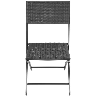 33. BALCONY FURNITURE SET TABLE 58X58X70CM AND 2 BLACK CHAIRS