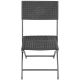 33. BALCONY FURNITURE SET TABLE 58X58X70CM AND 2 BLACK CHAIRS