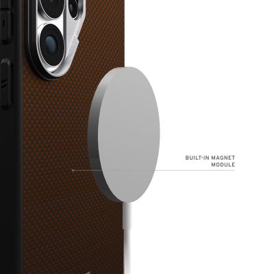3. UAG Fibr Armr Magnet – case with built-in magnetic module for Samsung Galaxy S26 Ultra (orange/charcoal)