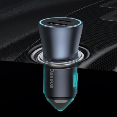 19. Baseus Golden Contactor Pro car charger USB-C / USB-A 40W PD QC 4+ SCP FCP AFC + cable - gray