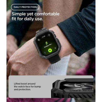 7. Spigen Rugged Armor case for Apple Watch 46 mm - matte black