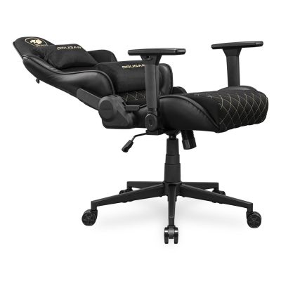 8. COUGAR CGR-A2F-GLB Universal Gaming Chair with Padded Upholstered Seat, Black, Gold