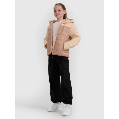5. Girls' down jacket with synthetic filling 4F 4FJRAW25TDJAF0771-83S
